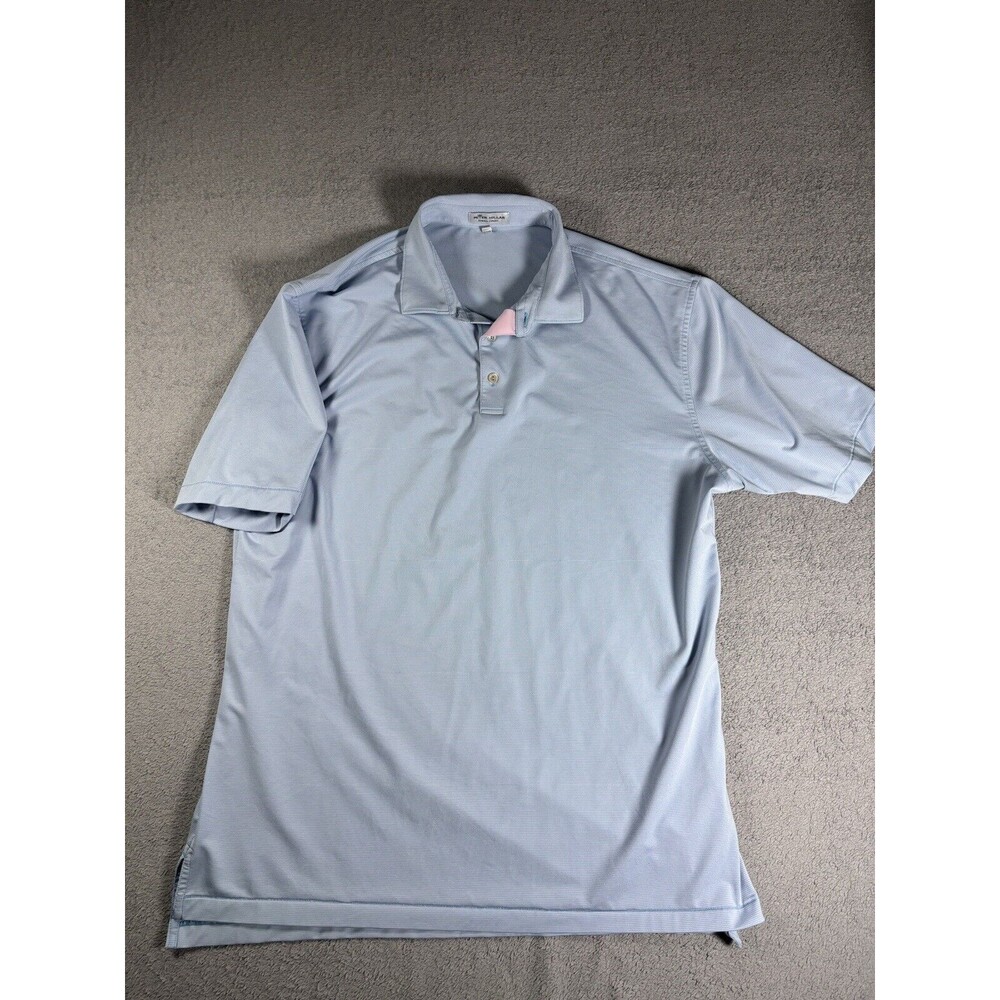Peter Millar Summer Comfort Golf Polo Men’s Size XL Blue W‎ Pink Stripes